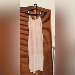 H&M Sleeveless Textured Cream Dress